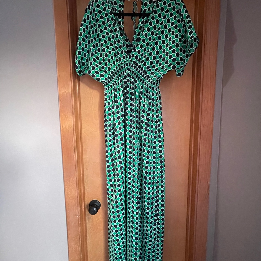 MICHAEL Michael Kors — Green Polka Dot Maxi Dress